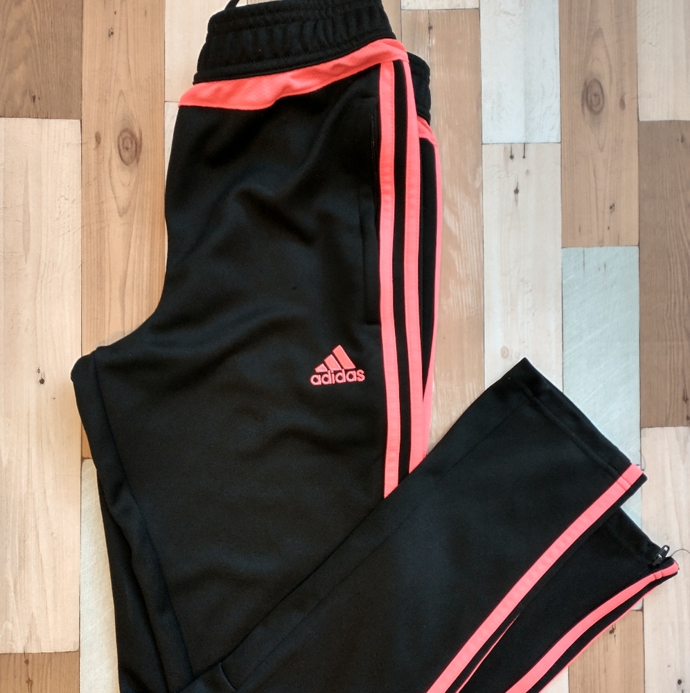 Girls hot pink Adidas Tiro pants